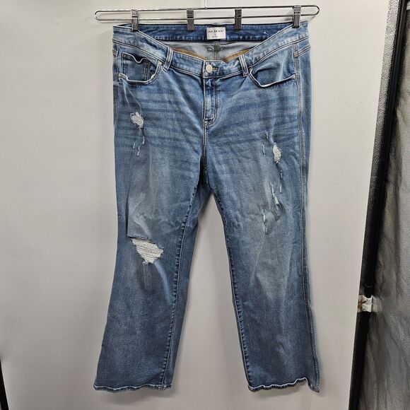 Lane Bryant Jeans Womens Plus Size 20 Relax Straight Wide Leg Distressed Stretch - Picture 3 of 8